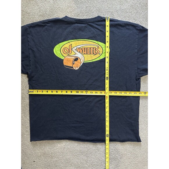 Vintage NHS Tag OJ Wheels Skateboard T-shirt Cropped Faded Santa Cruz‎ - Picture 5 of 6